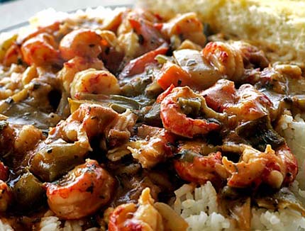 Louisiana Cajun and Creole cuisine. Here is a crawfish and shrimp dish.